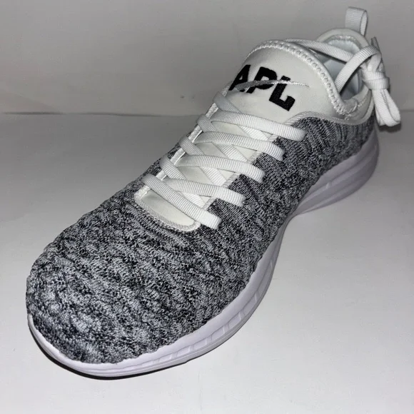 APL TechLoom Breeze Men 7.5 Gray White Knit Running Sneaker Lightweight Shoe NEW